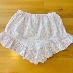 Love Shack Fancy Pottery Barn Teen Pink Floral Ruffle shorts Womens Small